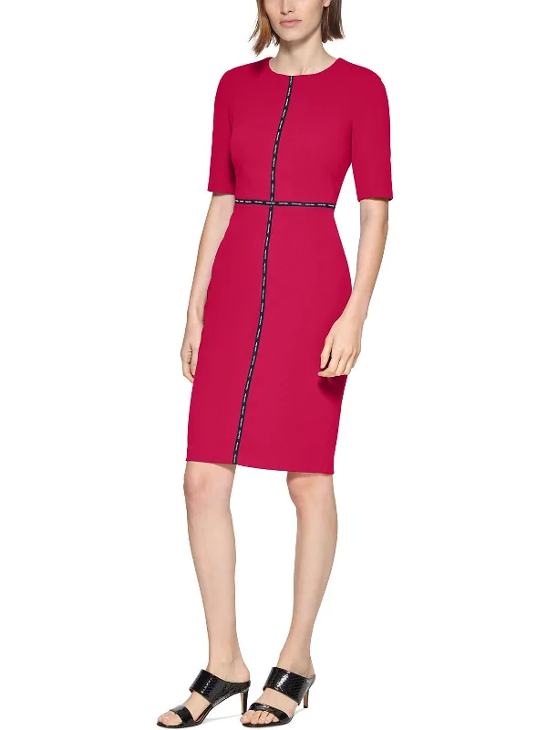 Womens Logo Knee Length Sheath Dress