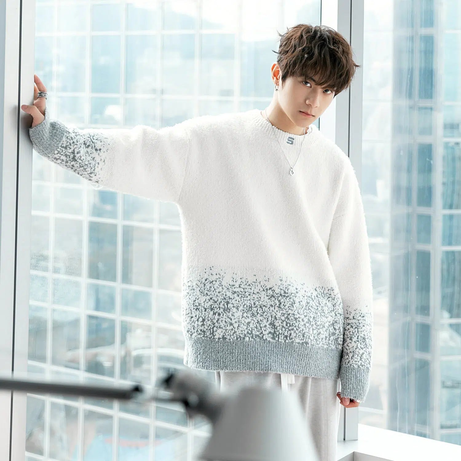 Gradient Color Starry Sky Sweater