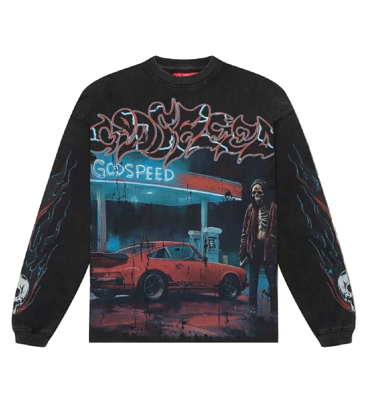 Godspeed Pitstop L/S Tee Washed Black