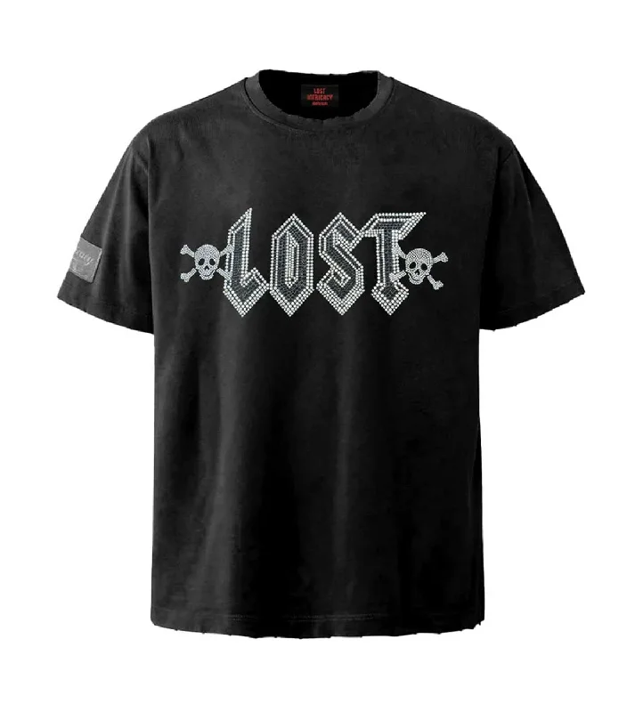 Lost Intricacy Engraved Rhinestone Tee Black