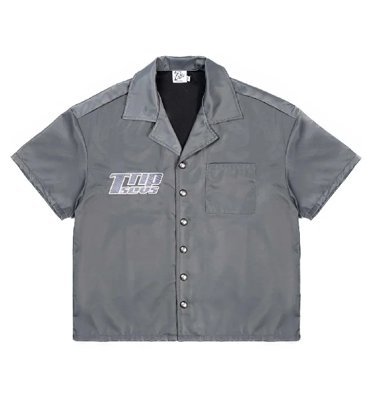 Triple Sevens Nylon Button Up Grey