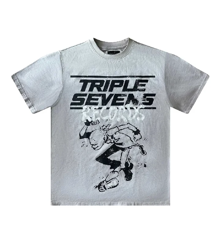 Triple Sevens Records Cream Tee