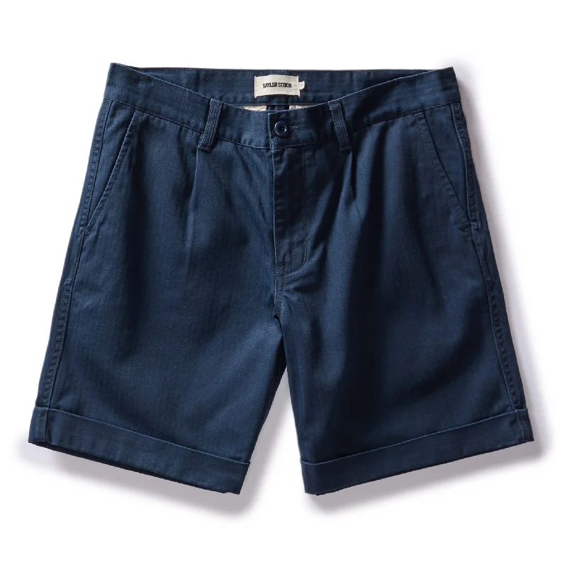 The Matlow Short in Dark Navy Herringbone