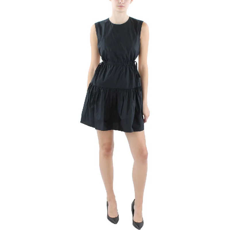 Joie Womens Bea Poplin Open Back Fit & Flare Dress