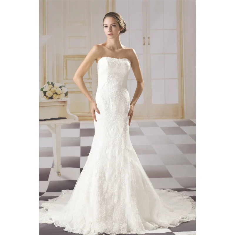 Strapless Art deco Lace Mermaid Wedding Dress