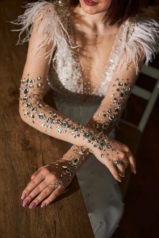 Bridal gloves Fingerless gloves women Handmade gloves