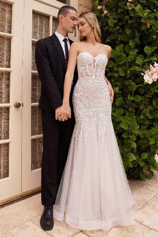 Cinderella Divine CB126W - Mermaid Silhouette Strapless Bridal Gown