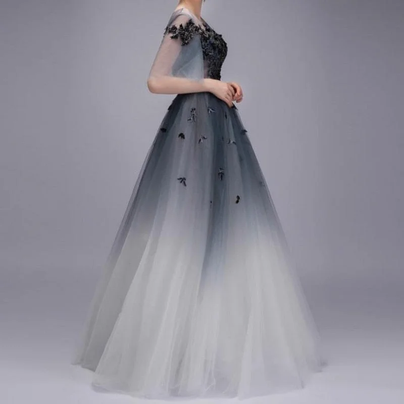 Cinessd  fashion inspo    Gradient Butterfly Applique Evening Dress Formal Prom Gown Off The Shoulder Sequins Beading Wedding Dress 2023 Homecoming Dress