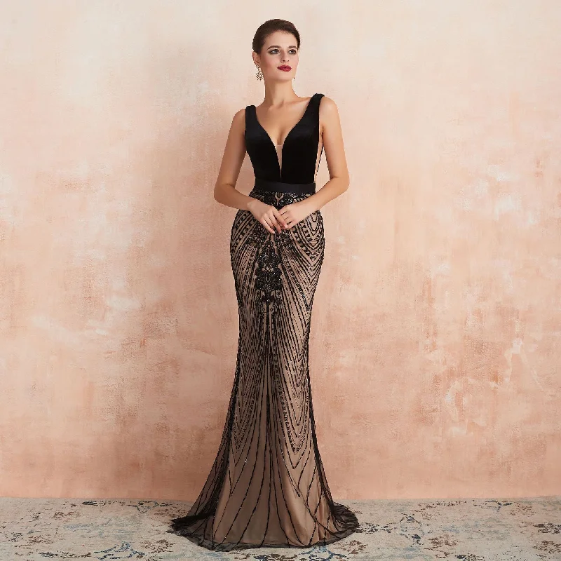 Cinessdshop masquerade dress to impress Engerla Slim-Fit Fishtail New Deep V-neck Korean Style Tight Waist Strap Floor-Length Wedding Dress