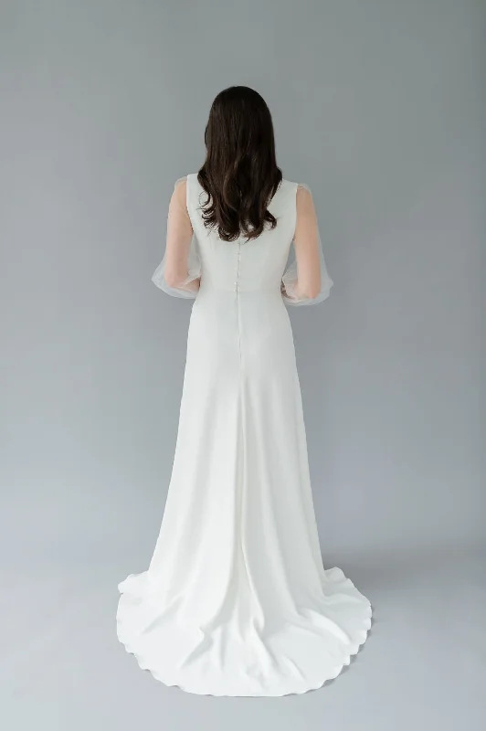 CLARA Simple Crepe Wedding Dress