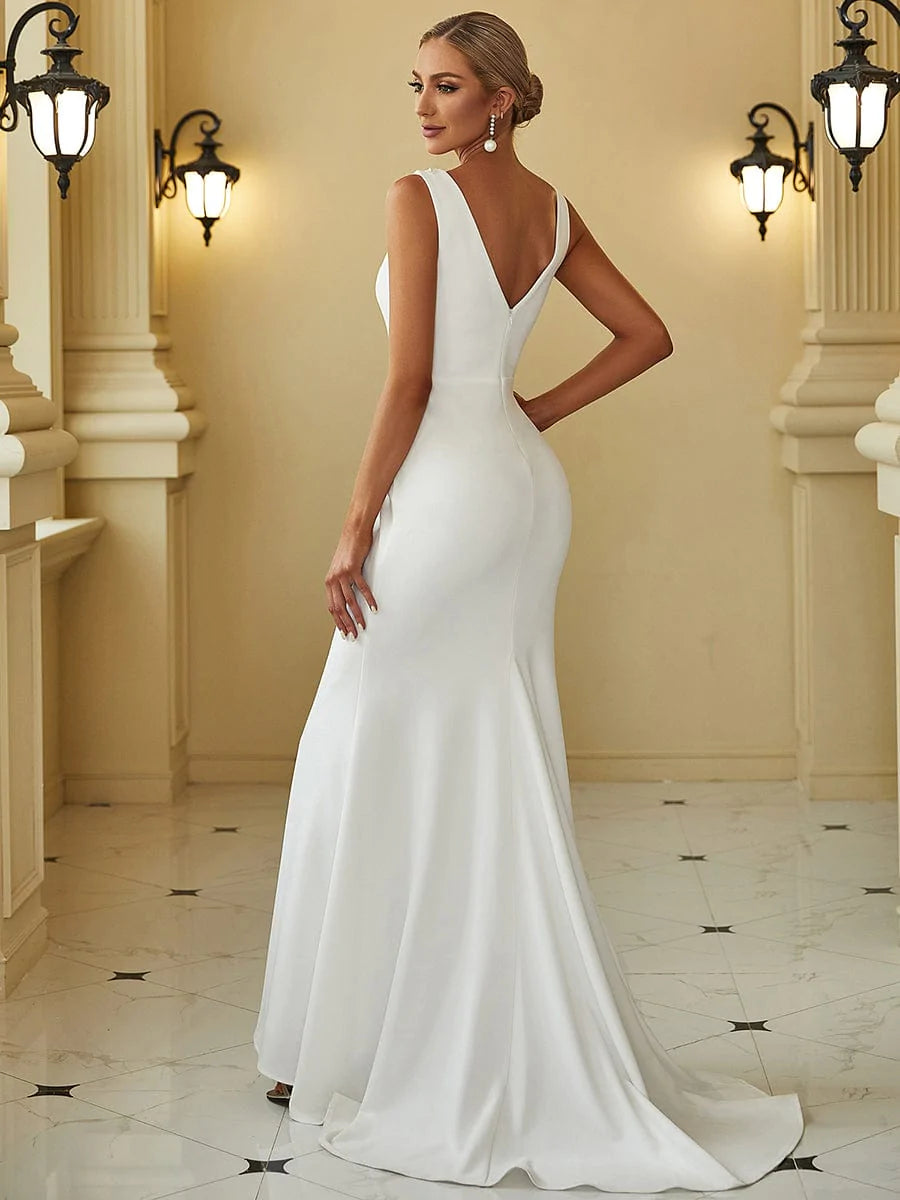 Elegant Boat-neck Mermaid Wedding Dress