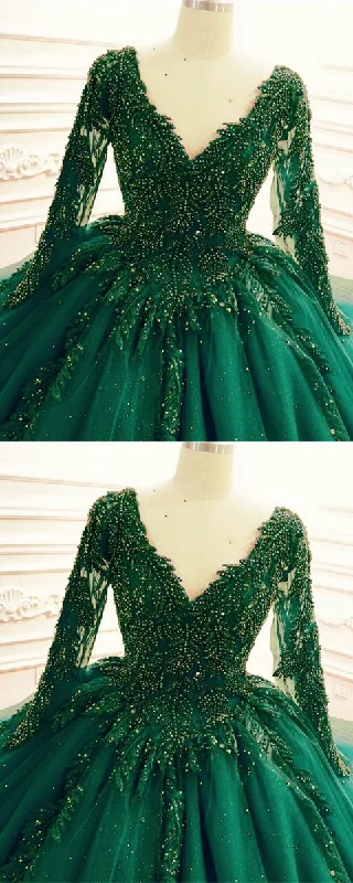 Green Wedding Dresses Ball Gown prom dress   cg18031