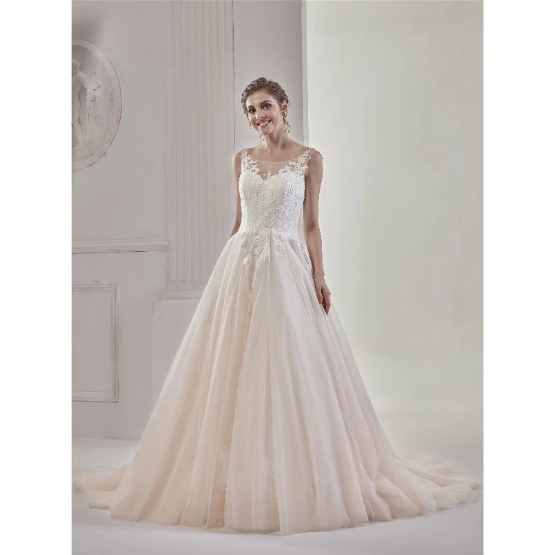 Illusion Sweetheart Wedding Ball Gown