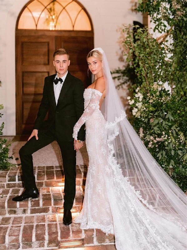 Long sleeves Lace Wedding Dresses Mermaid Bridal Gowns WD319