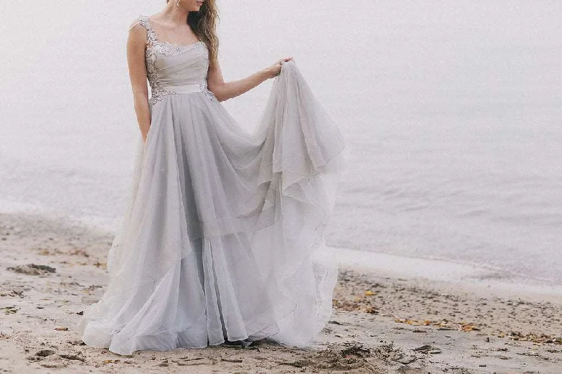 LUNA Blue Grey Wedding Dress