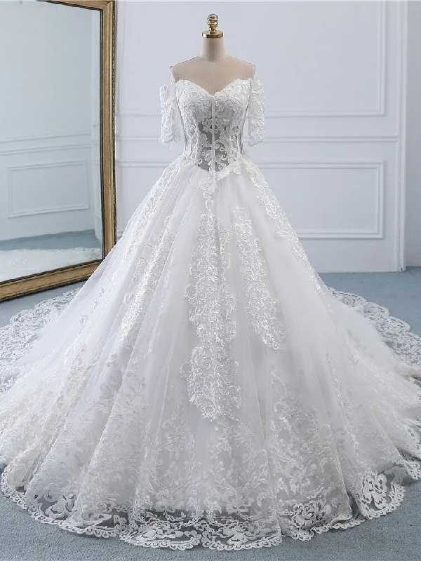 Luxury Lace Vestidos de Novia Ball Gown Wedding Dress Prom Dresses Long    cg21341