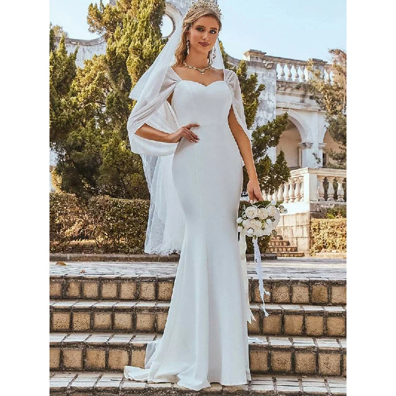 Modern Allure Butterfly Sleeves Sweetheart Mermaid Wedding Dress