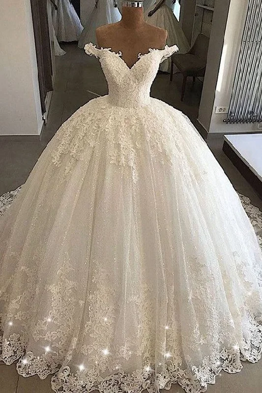 New Arrival Ball Gown White Lace Wedding Dresses Off Shoulder Women Bridal Gowns Prom Dress cg22344 New Arrival Ball Gown White Lace Wedding Dresses Off Shoulder Women Bridal Gowns Prom Dress cg22344