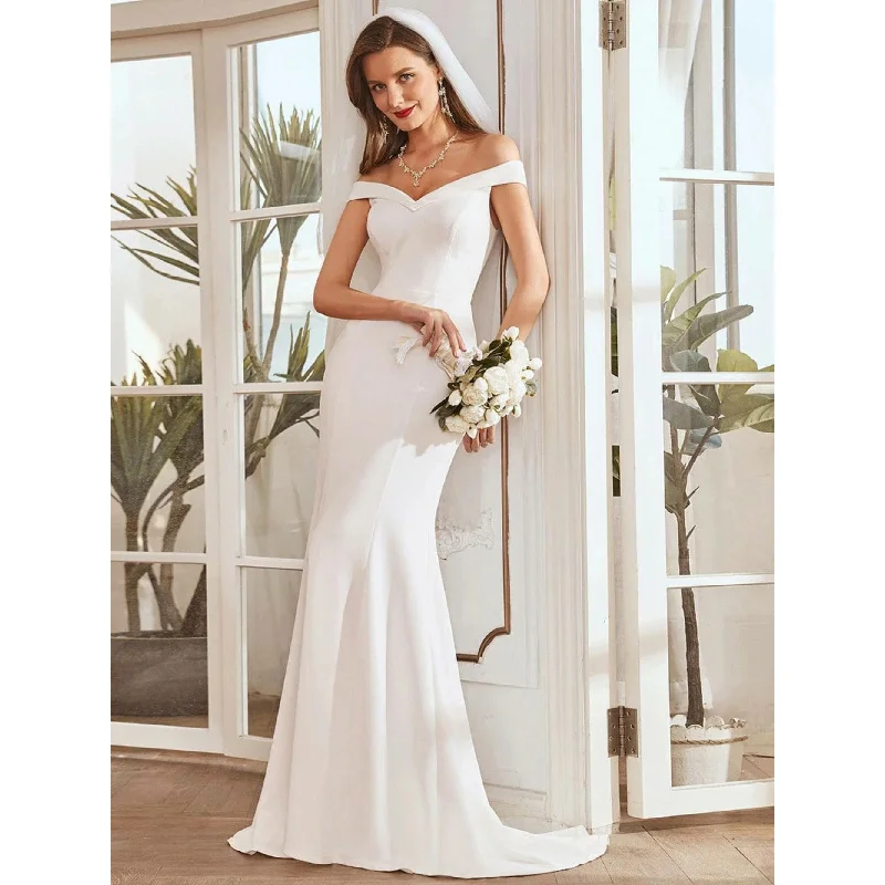 Stunning Off-Shoulder Mermaid Wedding Dress