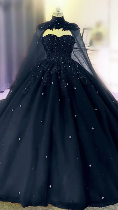 Sweetheart Ball Gown Wedding Dress With Cape C1491