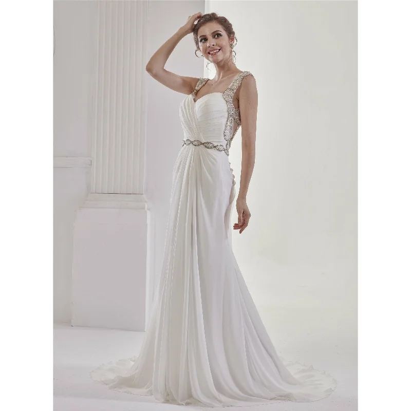 Sweetheart Crystal Straps Mermaid Wedding Dress
