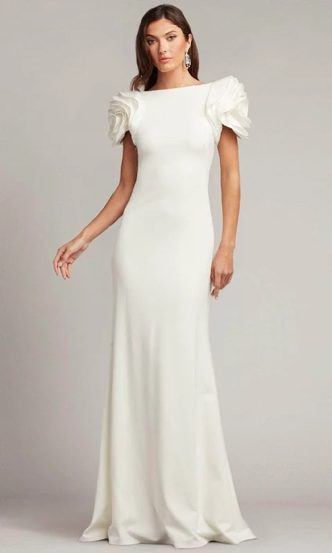 Tadashi Shoji BOS20407LXBR - Rosette Style Bateau Neck Bridal Gown