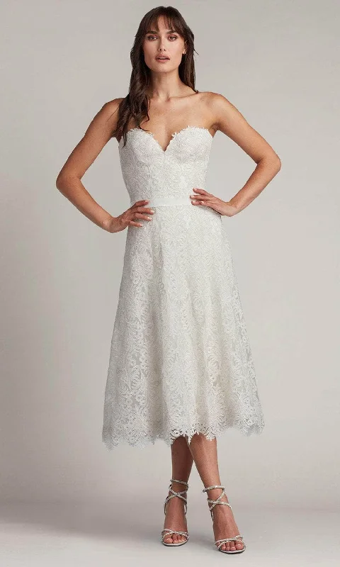 Tadashi Shoji CDY24093MD - Linley Strapless Embroidered Tulle A-Line Midi Dress