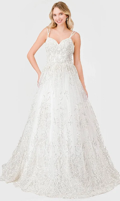 Trevi Collection MS0004 - Glittered Backless Bridal Dress