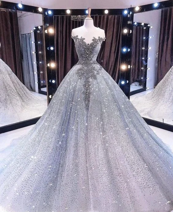 wedding dress tulle long prom dress   C1234